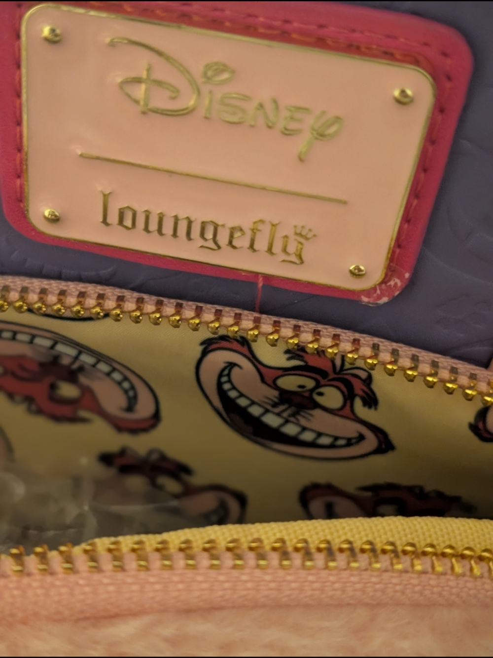 Loungefly Pink & Purple Cheshire Cat Plush Mini Backpack - Picture 6 of 6